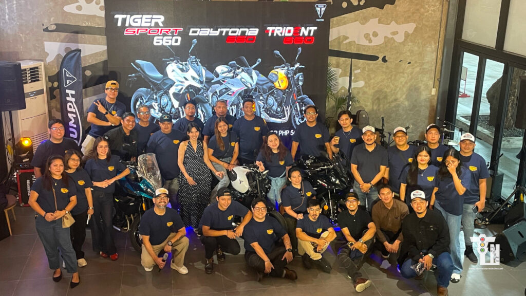 Triumph 660 Triple motorcycles lined up at Autohub Premier Showroom in Alabang