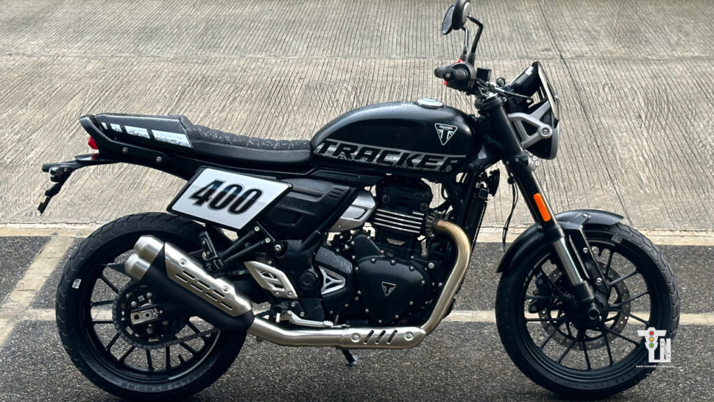 Triumph Tracker 400 modern classic motorcycle featured at Triumph Motorcycles Lipa showroom