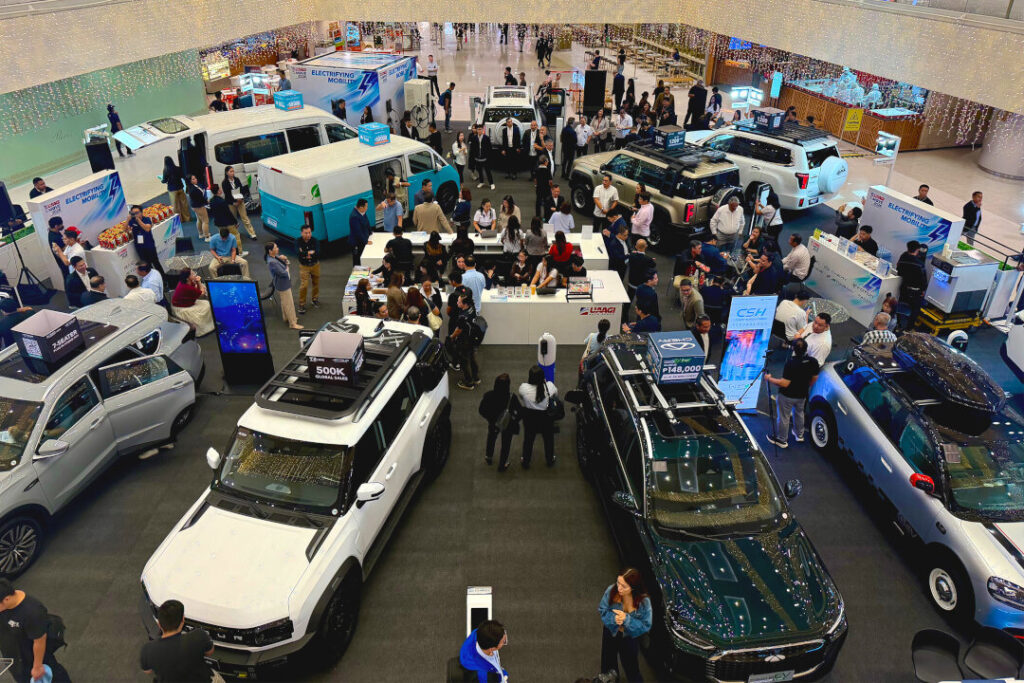 High-angle shot of the BAIC Philippines event, featuring different models like the B40e and highlighting the comprehensive BAIC Philippines warranty details.