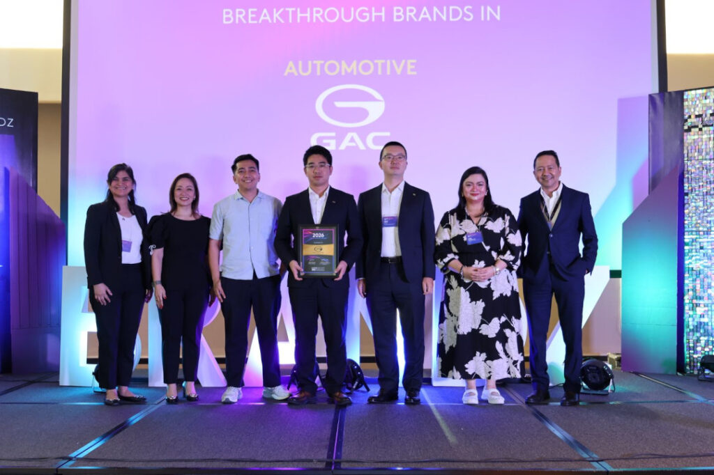 GAC Philippines executives and Kantar leaders celebrate GAC being recognized as the 2026 Breakthrough Automotive Brand.