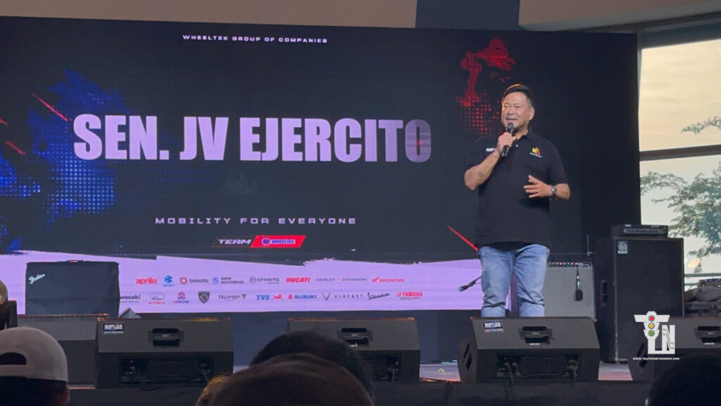 Senator JV Ejercito gracing the stage as a special guest during the Wheeltek Expo 2026